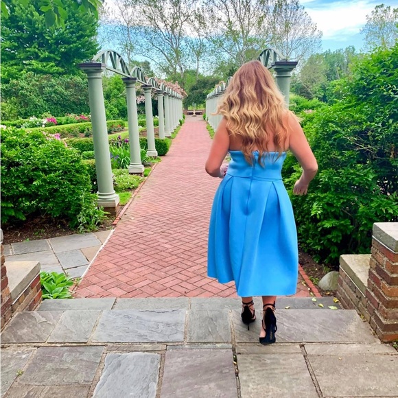 ASOS DESIGN Bandeau Crop Top Prom Midi Dress - Picture 5 of 5